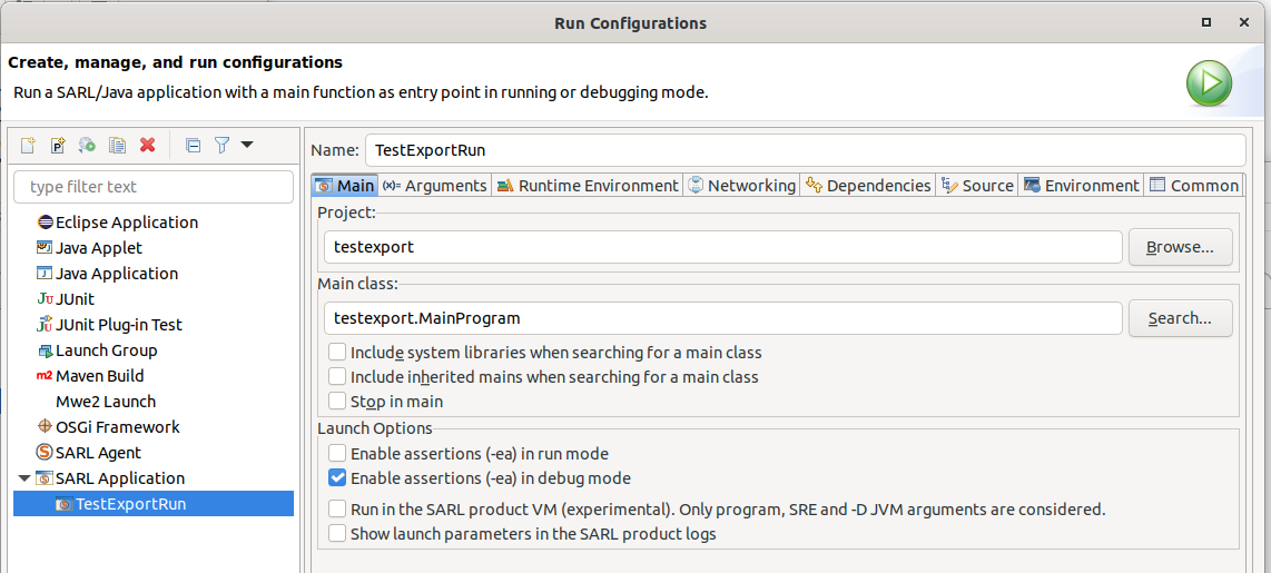 Create a SARL application